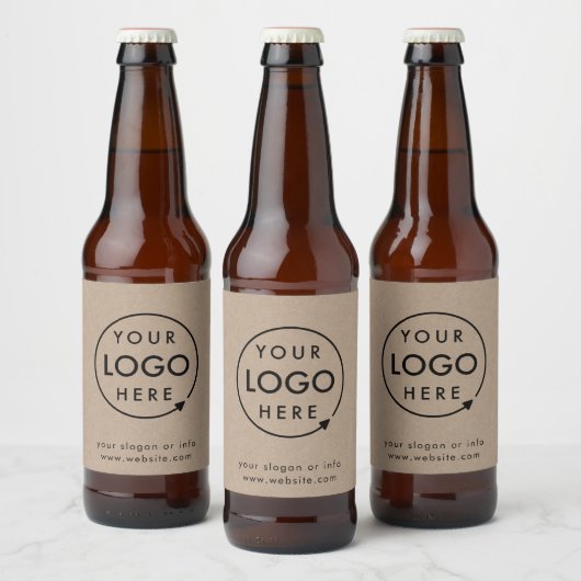 Rustic Kraft Logo | BedrijfsModern Bier Etiket (Flessen)
