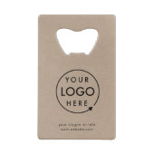 Rustic Kraft Logo | BedrijfsModern Creditkaart Flessenopener (Achterkant)