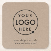 Rustic Kraft Logo | BedrijfsModern Kartonnen Onderzetters (Voorkant)