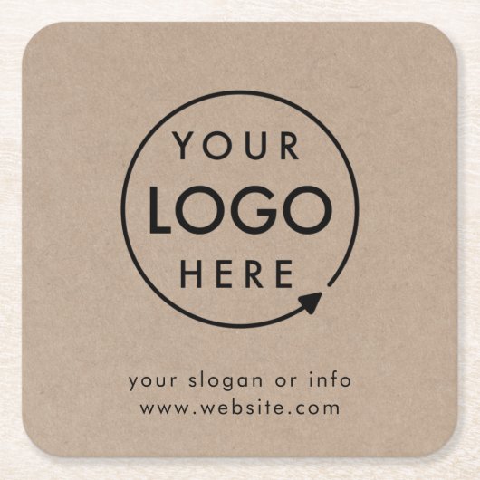 Rustic Kraft Logo | BedrijfsModern Kartonnen Onderzetters (Voorkant)