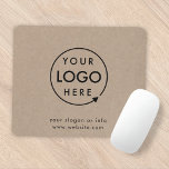 Rustic Kraft Logo | BedrijfsModern Muismat<br><div class="desc">Een eenvoudige natuurlijke bedrijfs aangepaste superustige kraft sjabloon in een moderne,  minimalistische stijl die eenvoudig kan worden bijgewerkt met uw bedrijfsslogan of -info. Als je hulp nodig hebt bij het personaliseren van dit product,  kun je contact met me opnemen via de onderstaande berichtbutton en ik help je graag.</div>