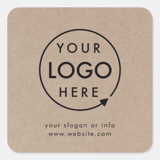 Rustic Kraft Logo | BedrijfsModern Vierkante Sticker (Voorkant)