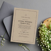 Rustic Kraft Logo Business Company Dinner Party Kaart