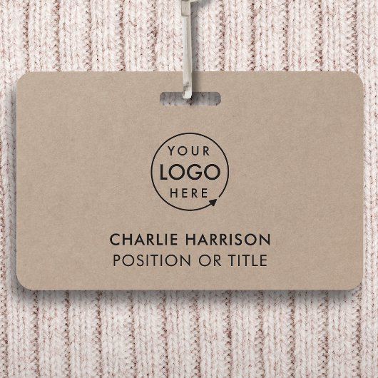 Rustic Kraft Logo | Minimale personeelsbezetting Badge