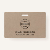 Rustic Kraft Logo | Minimale personeelsbezetting Badge (Achterkant)