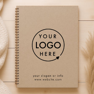 Rustic Kraft Logo Minimalistisch bedrijfsmodel Notitieboek