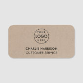 Rustic Kraft Logo | Modern personeel voor zakelijk Naamplaatje (Voorkant)