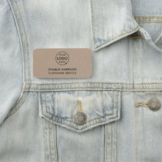 Rustic Kraft Logo | Modern personeel voor zakelijk Naamplaatje (In situ)