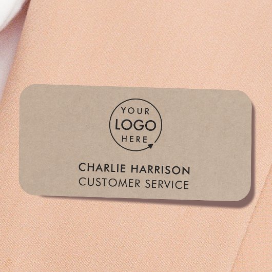 Rustic Kraft Logo | Modern personeel voor zakelijk Naamplaatje