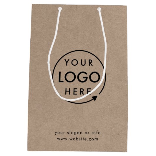 Rustic Kraft Logo | Moderne natuur voor bedrijven Medium Cadeauzakje (Achterkant)