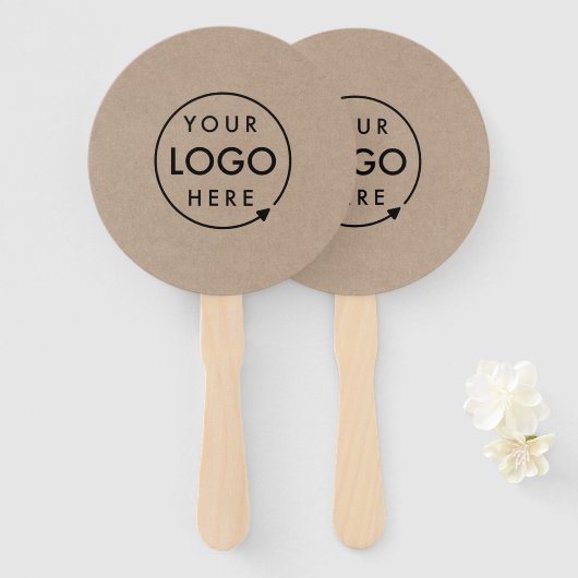 Rustic Kraft Logo | Promotionele Modern Corporate Handwaaier (Voorkant en achterkant)