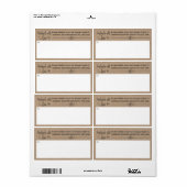 Rustic Kraft Look 2-in-1 Retour & Verzendadres Etiket (Full Sheet)