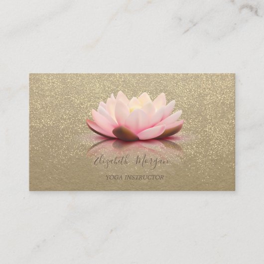 Rustic Kraft, Lotus, Gold Confetti Lotus Visitekaartje (Voorkant)