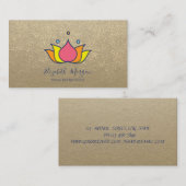 Rustic Kraft, Lotus, Gold Confetti Lotus Visitekaartje (Voorkant / Achterkant)