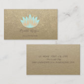 Rustic Kraft, Lotus, Gold Confetti Yoga Instructor Visitekaartje (Voorkant / Achterkant)