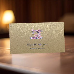 Rustic Kraft,Lotus,Goud Confetti Naaimachine Visitekaartje
