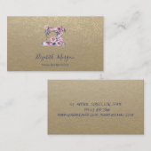 Rustic Kraft, Lotus, Gouden Confetti Naaimachine Visitekaartje (Voorkant / Achterkant)