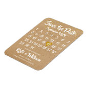 Rustic Kraft Love Heart Calendar Save the Date Magneet (Linkerzijde)