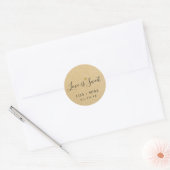 Rustic Kraft Love is een geweldige huwelijksgunst Ronde Sticker (Envelop)