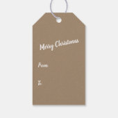 Rustic Kraft Merry Kerstfeestdag Cadeaulabel (Achterkant)