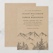 Rustic Kraft met de hand getrokken bergen & ringze