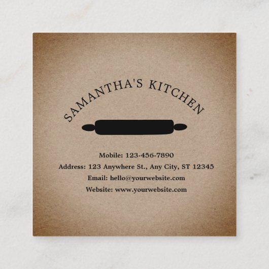 Rustic Kraft met liefdesbevel bedankt Vierkante Visitekaartje (Achterkant)