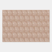 Rustic Kraft met witte Design Inpakpapier Vel (Voorkant 2)