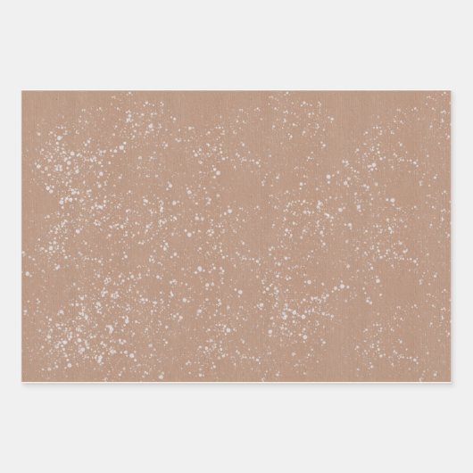 Rustic Kraft met witte Design Inpakpapier Vel (Voorkant)