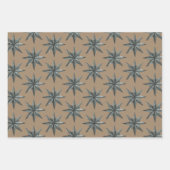 Rustic Kraft Metal Scandinavian Holiday Star Inpakpapier Vel (Voorkant 2)