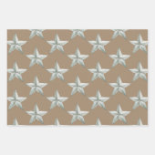 Rustic Kraft Metal Scandinavian Holiday Star Inpakpapier Vel (Voorkant)
