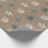 Rustic Kraft Metallic Scandinavian Stars Cadeaupapier (Hoek)