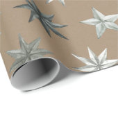 Rustic Kraft Metallic Scandinavian Stars Cadeaupapier (Rol Hoek)