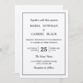 Rustic Kraft Minimal Modern Wedding Kaart (Voorkant / Achterkant)