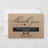 Rustic Kraft Minimalist Order Hartelijk dank Bedankkaart (Voorkant)