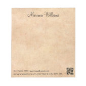 Rustic Kraft Minimalist QR Code Trendy Business Notitieblok (Voorkant)