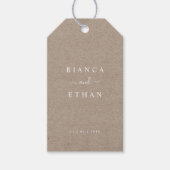 Rustic Kraft Minimalist Typography Wedding Cadeaulabel (Voorkant)