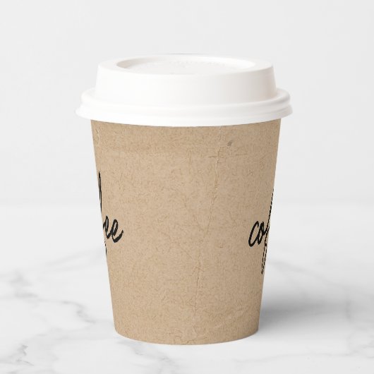 Rustic Kraft minimalistisch script Papieren Bekers (Links)