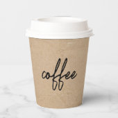 Rustic Kraft minimalistisch script Papieren Bekers (Achterkant)