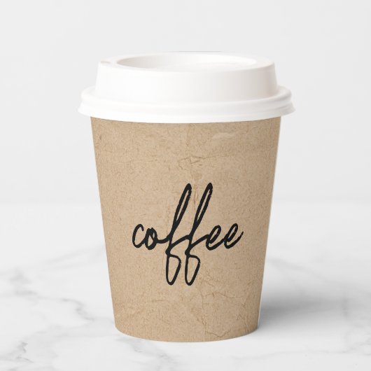 Rustic Kraft minimalistisch script Papieren Bekers (Achterkant)