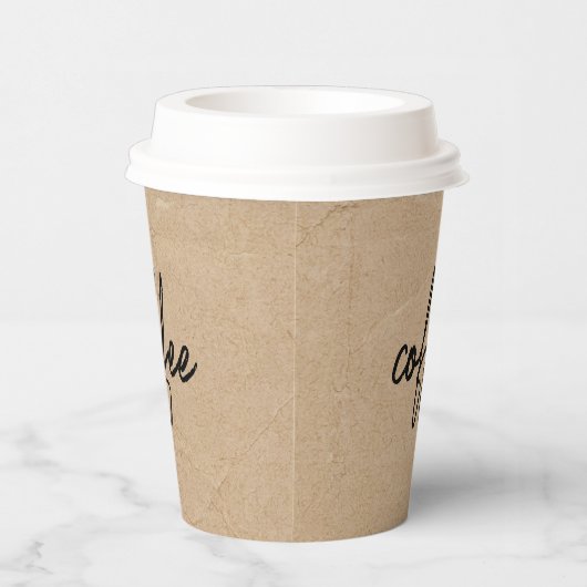 Rustic Kraft minimalistisch script Papieren Bekers (Rechts)