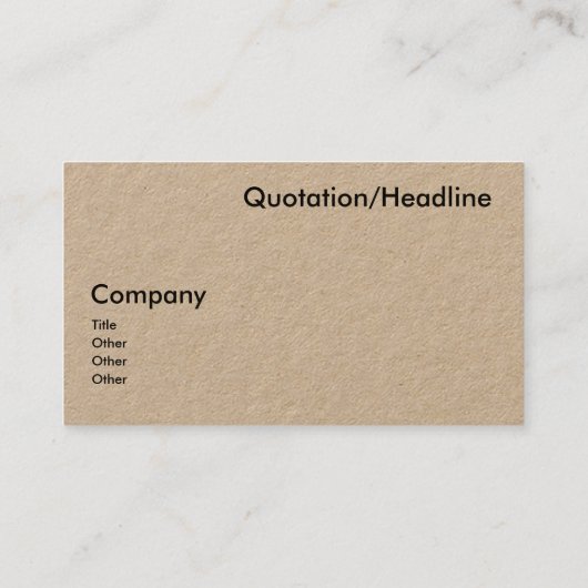 Rustic Kraft - minimalistisch Visitekaartje (Achterkant)