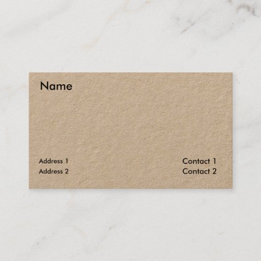 Rustic Kraft - minimalistisch Visitekaartje (Voorkant)