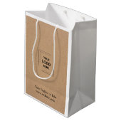 Rustic Kraft Modern Midden Geschenktas Zakelijk Lo Medium Cadeauzakje (Achterkant Gekanteld)