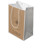 Rustic Kraft Modern Midden Geschenktas Zakelijk Lo Medium Cadeauzakje (Voorkant Gekanteld)