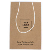 Rustic Kraft Modern Midden Geschenktas Zakelijk Lo Medium Cadeauzakje (Achterkant)
