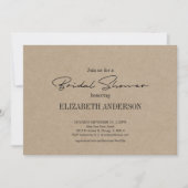 Rustic Kraft Modern Script met Ring Vrijgezellenfe Kaart (Voorkant)