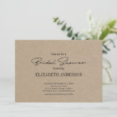 Rustic Kraft Modern Script met Ring Vrijgezellenfe Kaart (Staand voorkant)