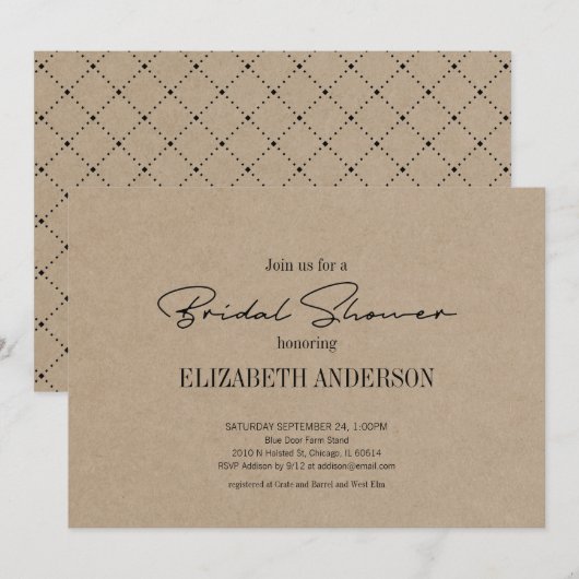 Rustic Kraft Modern Script met Ring Vrijgezellenfe Kaart (Voorkant / Achterkant)