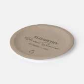 Rustic Kraft Modern Script Vrijgezellenfeest Papieren Bordje (Gekanteld)