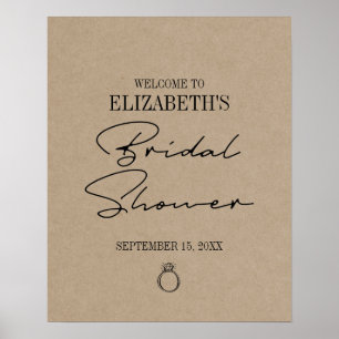 Rustic Kraft Modern Script Vrijgezellenfeest Welko Poster